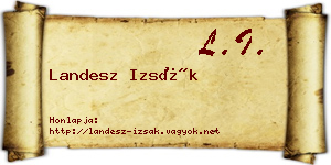 Landesz Izsák névjegykártya